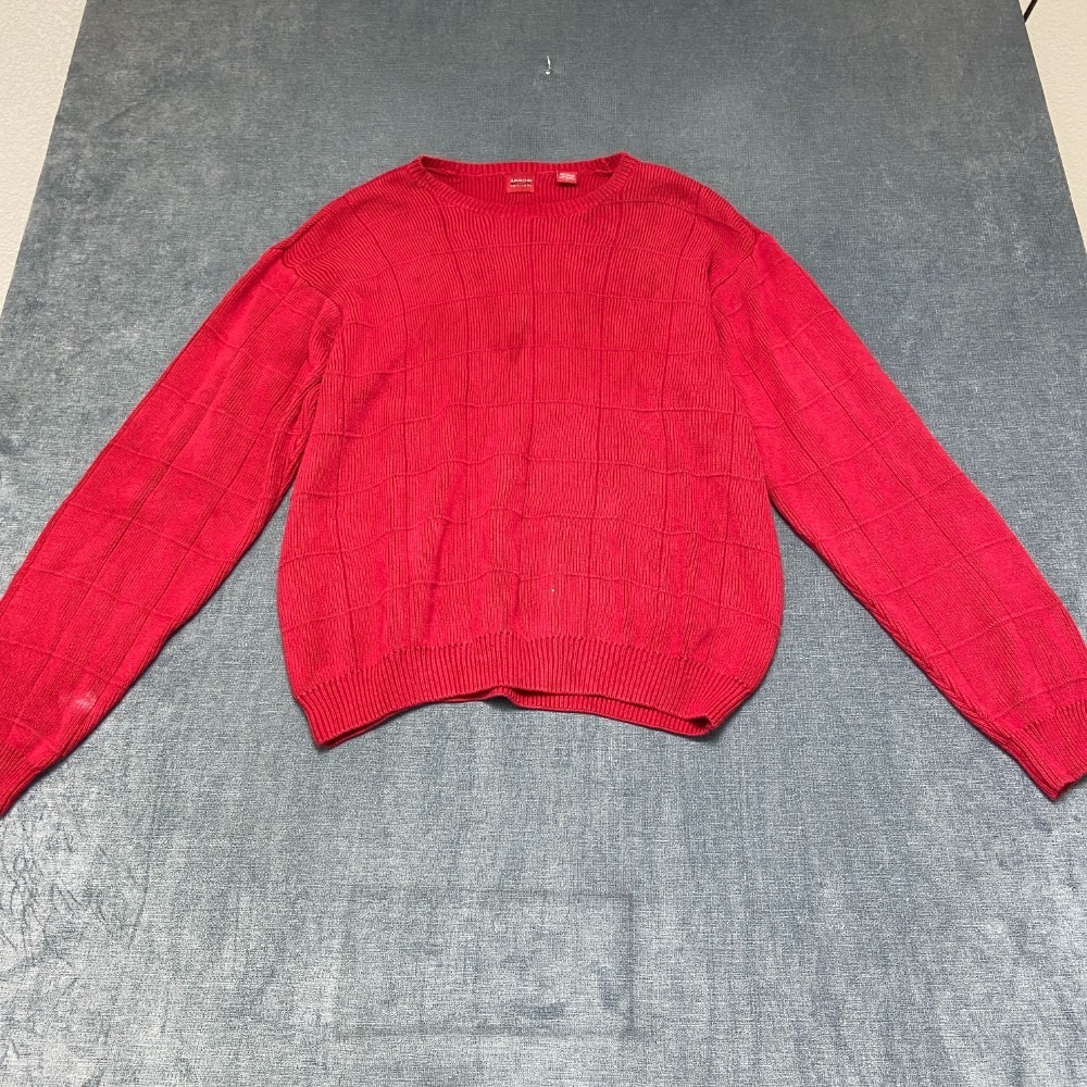 Arrow Sweater Mens Large Red Ribbed Chunky Knit Streetwear Travel Outdoor Winter